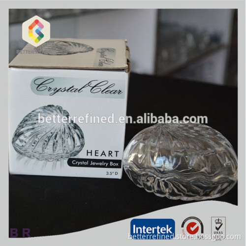 Crystal Heart Shaped Glass Box
